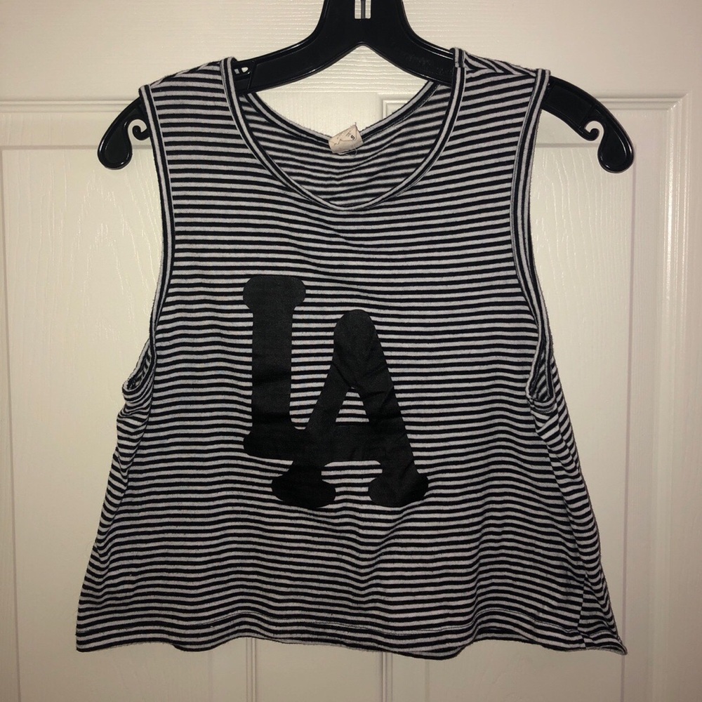 PACSUN (L.A Hearts) striped cropped muscle tank!